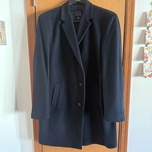 Jos. A. Bank Men's Dark Blue Wool blend Top Coat 46 Regular